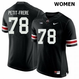 NCAA Ohio State Buckeyes Women's #78 Nicholas Petit-Frere Black Nike Football College Jersey DKU8645OL